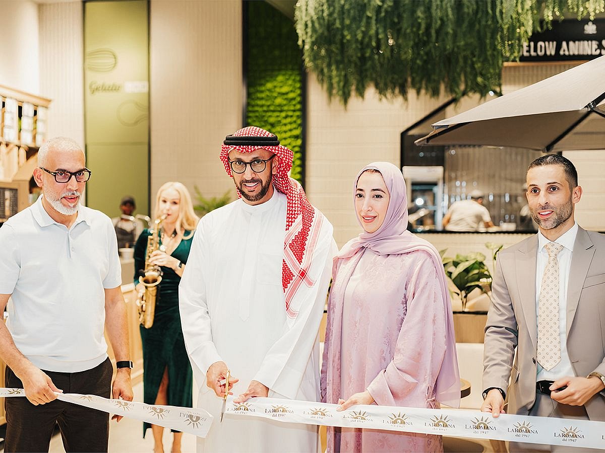 From right to left: Younis Bishari, Mohamed Hareb Al Otaiba, Muzna Hareb Al Otaiba, Yehia El Kara