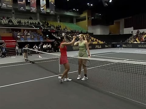 Alex Eala faced Mirra Andreeva at the 2025 MGM Macau Tennis Masters 