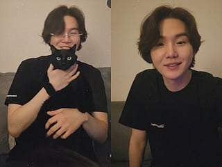 This was his first solo broadcast since completing his military service, and he brought along a very special guest: his adorable black cat, Tang.