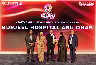 Anand Ramanathan, Director – Quality, Burjeel Hospital Abu Dhabi with Dr. Habiba Al Marashi, Captain Pradeep Singh of Karma Developers, Vijay Vaghela of Gulf News, and Aparna Bajpai of BeingShe
