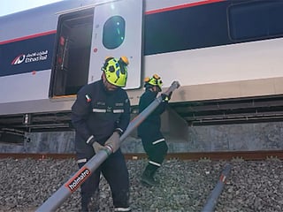UAE Civil Defence, Etihad Rail hold emergency drill