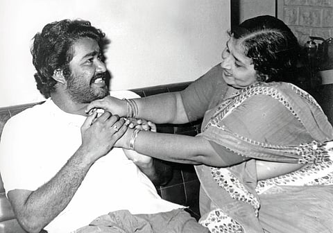 Shanthakumari with Mohanlal. 