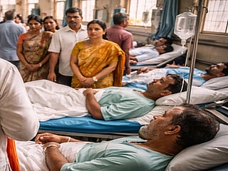 Victims of water contamination in an Indore hospital.