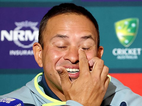 Australian cricketer Usman Khawaja speaks during a media conference at the SCG in Sydney on January 2, 2026, ahead of the fifth and final Ashes cricket Test starting on January 4. 
