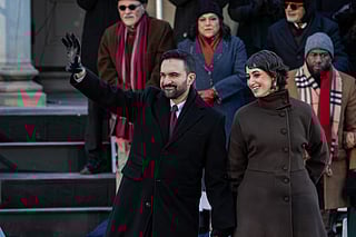 New York Mayor Zohran Mamdani and his wife Rama Duwaji after his ceremonial inauguration as mayor at City Hall Thursday January 1, 2026 in New York, NY. 