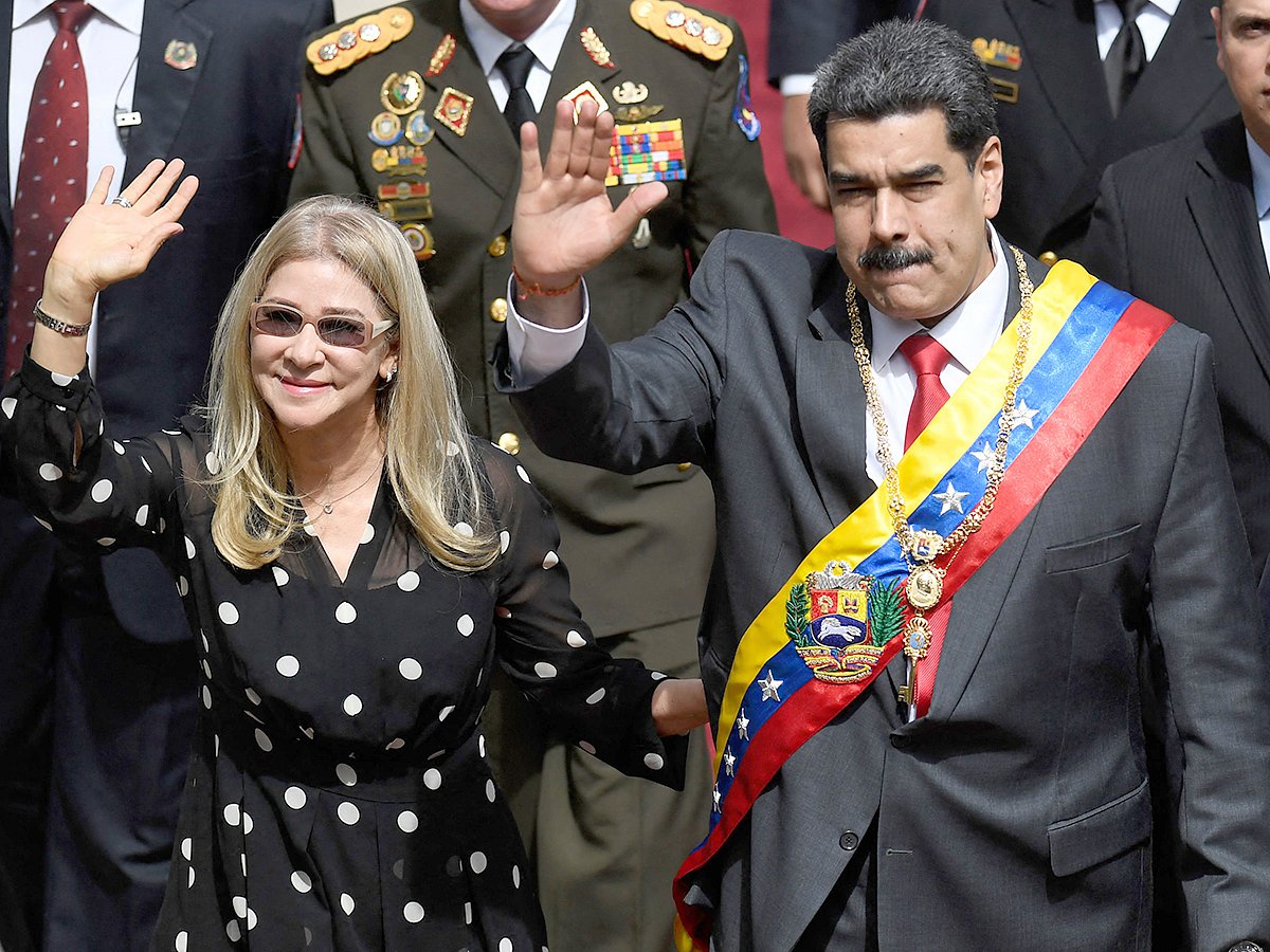 File photo: Venezuelan President Nicolas Maduro and First Lady Cilia Flores. 