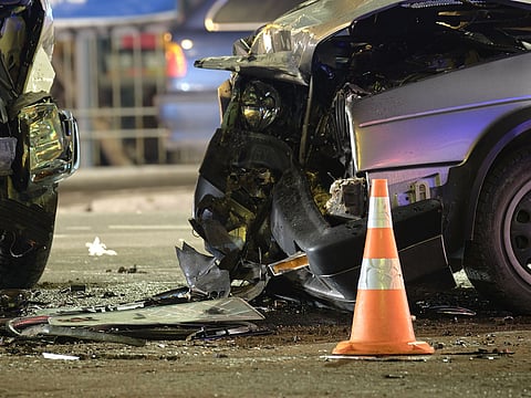 Photo of a road accident used for illustrative purposes only