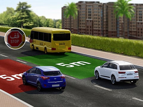 Motorists who ignore the ‘stop’ signs on school buses are fined Dh1000 and 10 black traffic points.