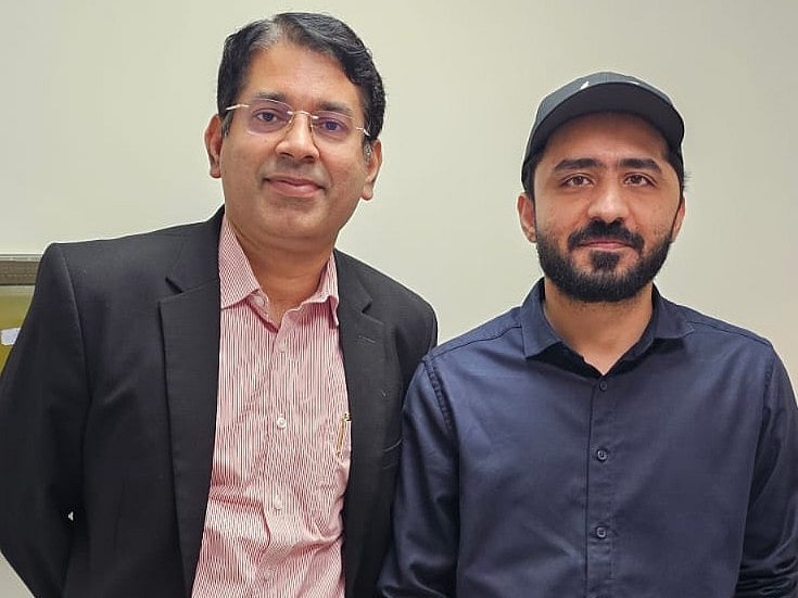 Dr Prakash Nair, Consultant Neurosurgery, Aster Hospital Mankhool, with Emad Arif Khan.