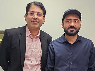 Dr Prakash Nair, Consultant Neurosurgery, Aster Hospital Mankhool, with Emad Arif Khan.