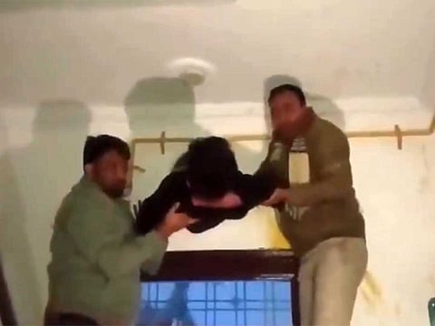 Caught on camera: Thief wedged in exhaust fan hole after failed break-in