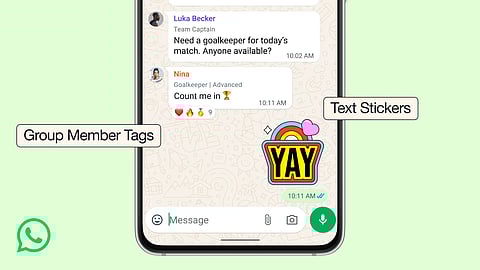 New group chat features let users label roles, make text stickers and set custom event alerts.