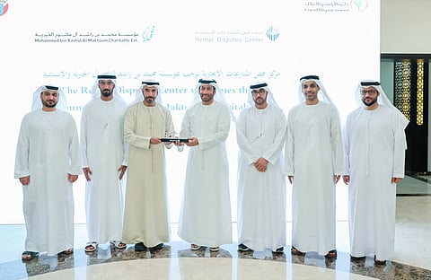 Judge Abdulqader Mousa Mohammed, Chairman of RDC and Saif Omar Aldelail, Member of the Board of Trustees of the Mohammed bin Rashid Al Maktoum Charitable Establishment during the launching of Sitr initiative.