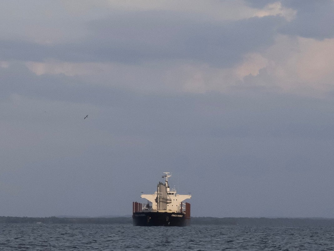 A crude oil tanker 