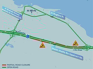 Partial closure of E11 in Abu Dhabi for road works