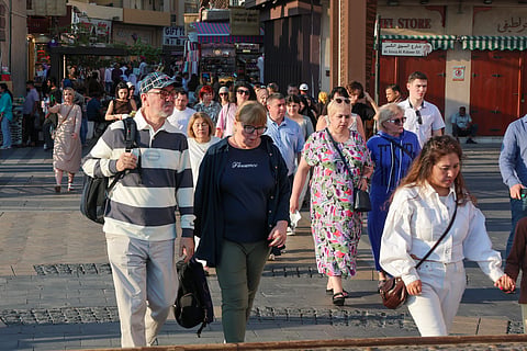 Tourists in the old part of Deira, Dubai. Photo: Virendra Saklani/Gulf News
