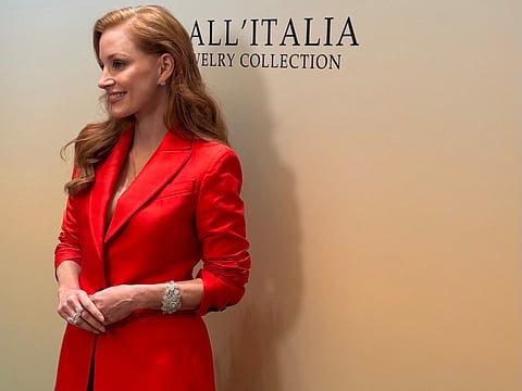 Jessica Chastain at Damiani store in Dubai Mall
