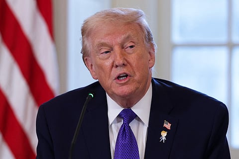 President Donald Trump speaks during a meeting with oil and gas executives in the East Room of the White House on January 9, 2026 in Washington, DC. 
