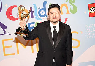 Eric Bauza, winner of the Outstanding Voice Performance in an Animated Program award for "Looney Tunes Cartoons,"  in the press room during the 2022 Children's & Family Emmys at Wilshire Ebell Theatre on December 11, 2022 in Los Angeles, California.