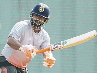 India's Rishabh Pant bats during a practice session ahead of first ODI match against New Zealand in Vadodara, India, on Saturday, January 10, 2026. 