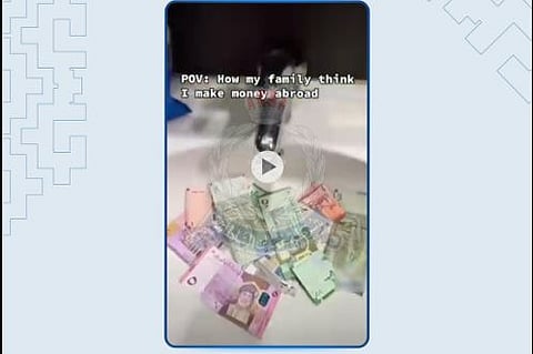 The viral clip shows the caption: “POV: How my family thinks I make money.”
