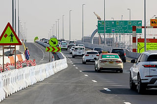 Heavy traffic on Sheikh Zayed Road, E311 in Dubai 