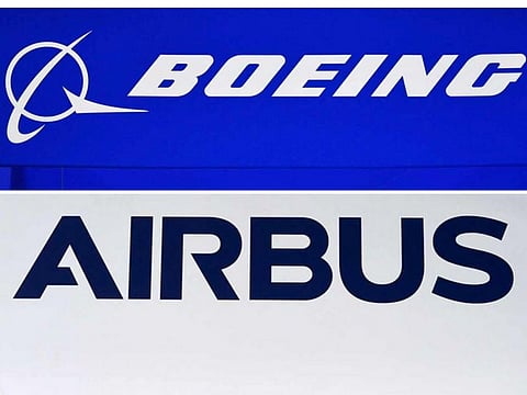 Boeing and Airbus logos