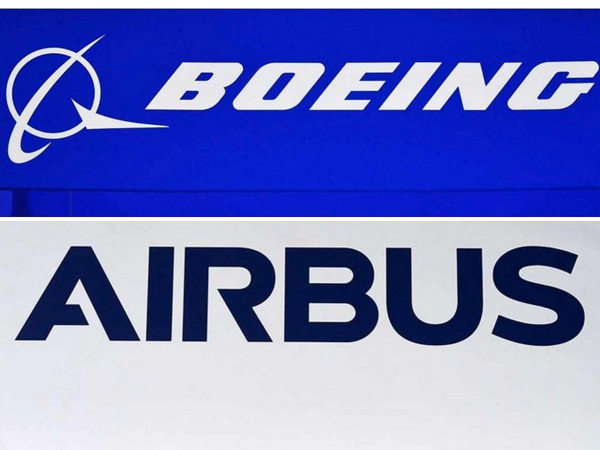 Boeing and Airbus logos