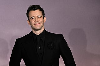 British actor Luke Thompson arrives for the World premiere of "Bridgerton Season 4" at the Palais Brongniart in Paris on January 14, 2026.