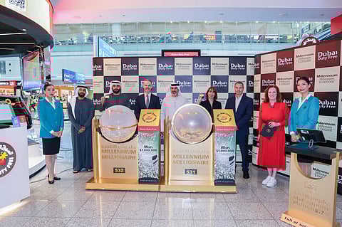 Dubai Duty Free's Deputy Managing Director, Salah Tahlak, Dr. Bernard Creed, SVP – Finance, Sinead El Sibai, SVP – Marketing, Sharon Beecham SVP - Purchasing, Michael Schmidt, SVP - Retail, Mohamad Al Khaja, VP - Retail Support, Salim Ibrahim, Senior Manager- Retail Sales, Salim Dahman, Senior Manager – Marketing and Nasser Al Jasmi, Senior Manager - Exchange Bureau conducted the draw for Dubai Duty Free Millennium Millionaire Series 531 and 532.