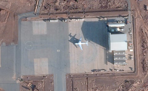 This handout satellite image taken by 2026 Planet Labs PBC on January 9, 2026 shows the military zone of Niamey airport in Niger.