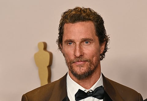 US actor Matthew McConaughey poses in the press room after presenting the Oscar for Best Actor in a Leading Role to Irish actor Cillian Murphy for his role in "Oppenheimer" during the 96th Annual Academy Awards at the Dolby Theatre in Hollywood, California on March 10, 2024.