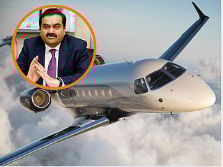 An Embraer business jet and Indian tycoon Gautam Adani (inset). The subcontinent is making huge strides toward assembly and partial manufacturing through international partnerships.
