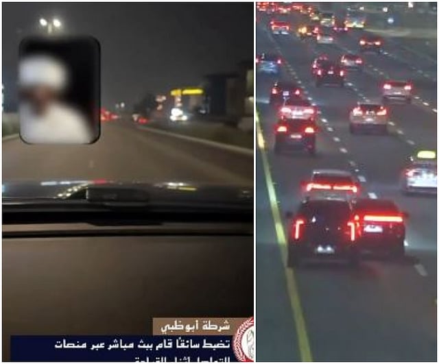 Abu Dhabi Police Arrest Driver for Dangerous Livestreaming While Driving