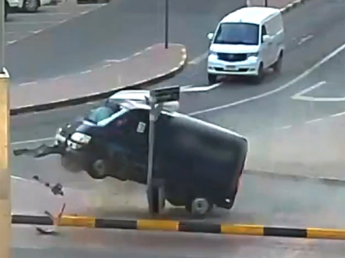 Sharjah Police release shocking CCTV footage of distracted driving crash