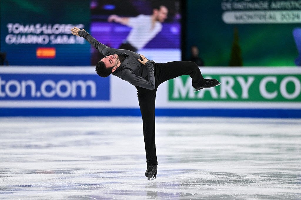 Tomas-Llorenc Guarino Sabate of Spain competes in the Men's Short Program during the ISU World Figure Skating Championships at the Bell Centre on March 21, 2024 in Montreal, Quebec, Canada.