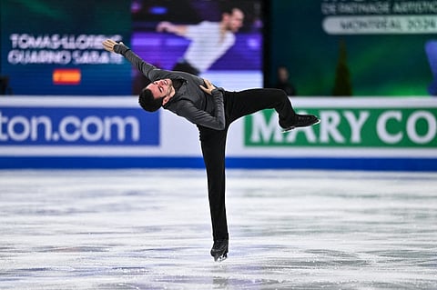 Tomas-Llorenc Guarino Sabate of Spain competes in the Men's Short Program during the ISU World Figure Skating Championships at the Bell Centre on March 21, 2024 in Montreal, Quebec, Canada.