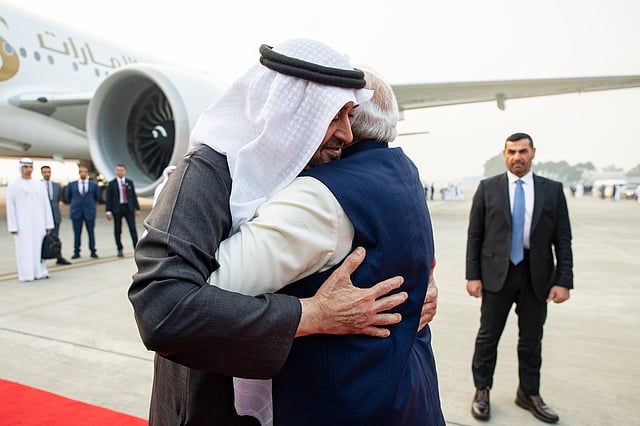 The leaders were seen hugging and exchanging firm handshakes and sharing their warm bond. 