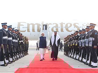 The Indian Prime Minister broke protocol to personally receive the UAE President at the Palam Air Base in New Delhi.