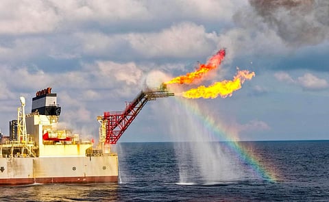 Natural gas was discovered in Malampaya East-1 promising economic gains for the Asian country. The new find, announced by President Ferdinand R. Marcos Jr. on Monday, Jan. 19, 2026, confirms 98 billion cubic feet of natural gas. Photo shows the flaring operation off the coast of Palawan.