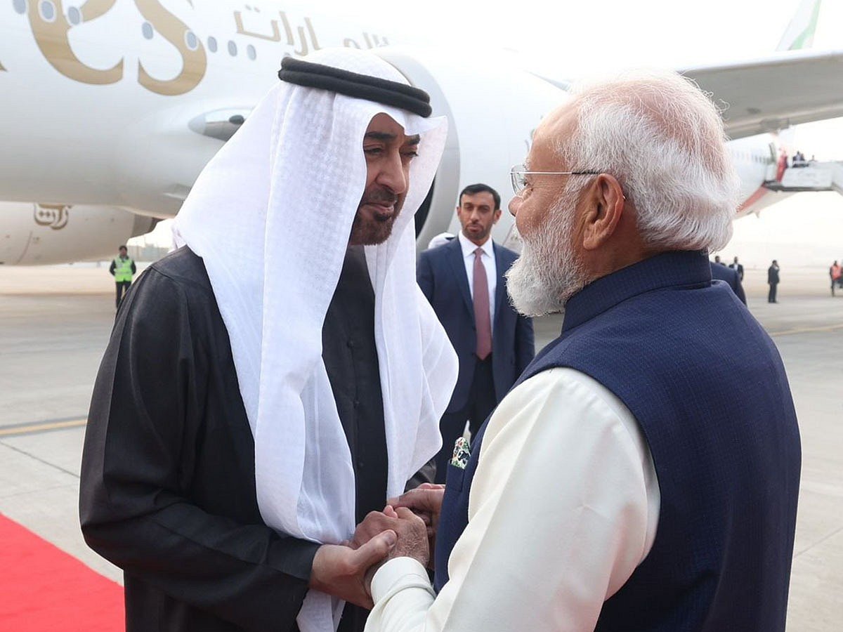 UAE President lands in New Delhi on Monday for historic India visit, received by Prime Minister Modi.