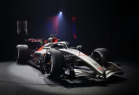 The Audi Revolut F1 car is presented ahead of its entry into the 2026 Formula One season, on January 20, 2026, in Berlin.