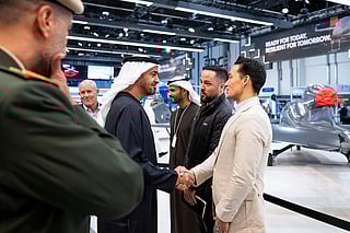 Sheikh Mohamed bin Zayed during a tour of the seventh edition of The Unmanned Systems Exhibition and Conference (UMEX) 2026, at ADNEC.
