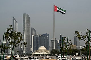 The UAE flag flutters in Abu Dhabi. Photo taken on January 23, 2026.