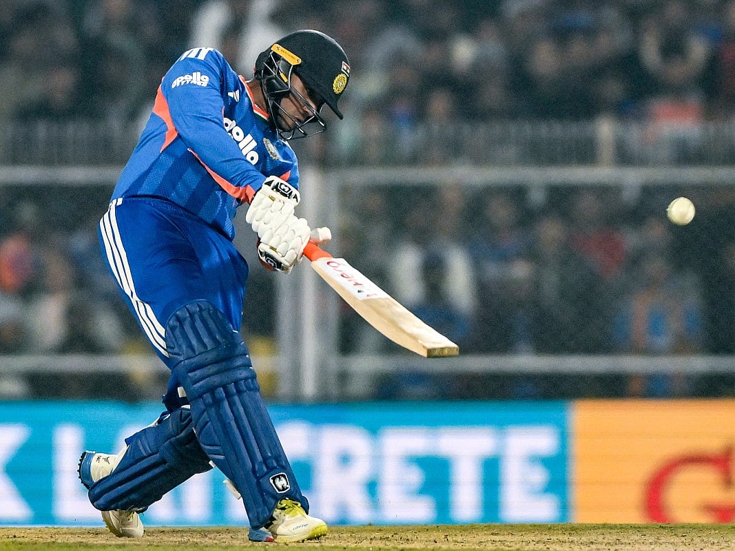 India's Abhishek Sharma on January 25, 2026.