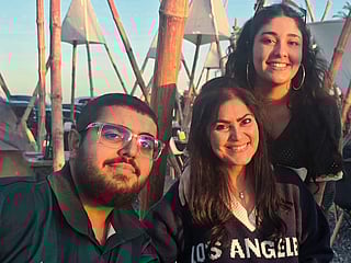 Dr Imneet Madan with her children, Yuvraj and Shirene.