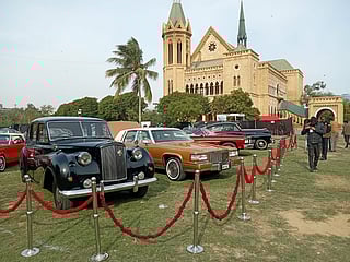 Classic cars on display at the Antique Cars Museum hosted its 4th Annual Show at the historic Frere Hal in Karachi