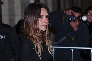 British designer Victoria Beckham leaves after being awarded Knight of the Order of Arts and Letters during a ceremony at the Ministry of Culture in Paris on January 26, 2026.