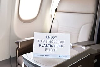 Sustainable alternatives cut 100kg of plastic per long-haul flight.
