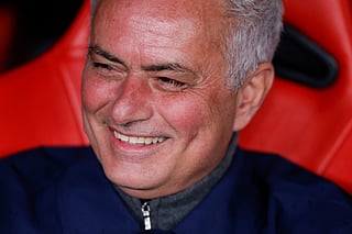 Benfica's Portuguese coach Jose Mourinho smiles ahead of the UEFA Champions League league phase day 8 football match between SL Benfica and Real Madrid CF at Estadio da Luz in Lisbon on January 28, 2026.